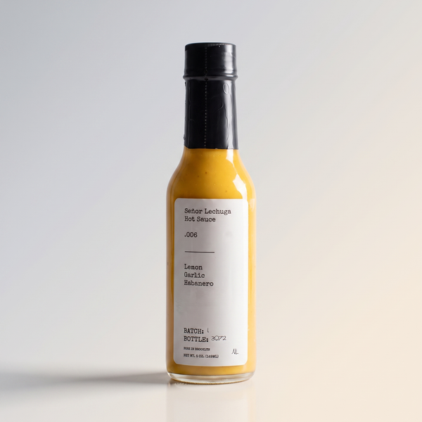 Lemon Garlic Habanero Hot Sauce, Senor Lechuga