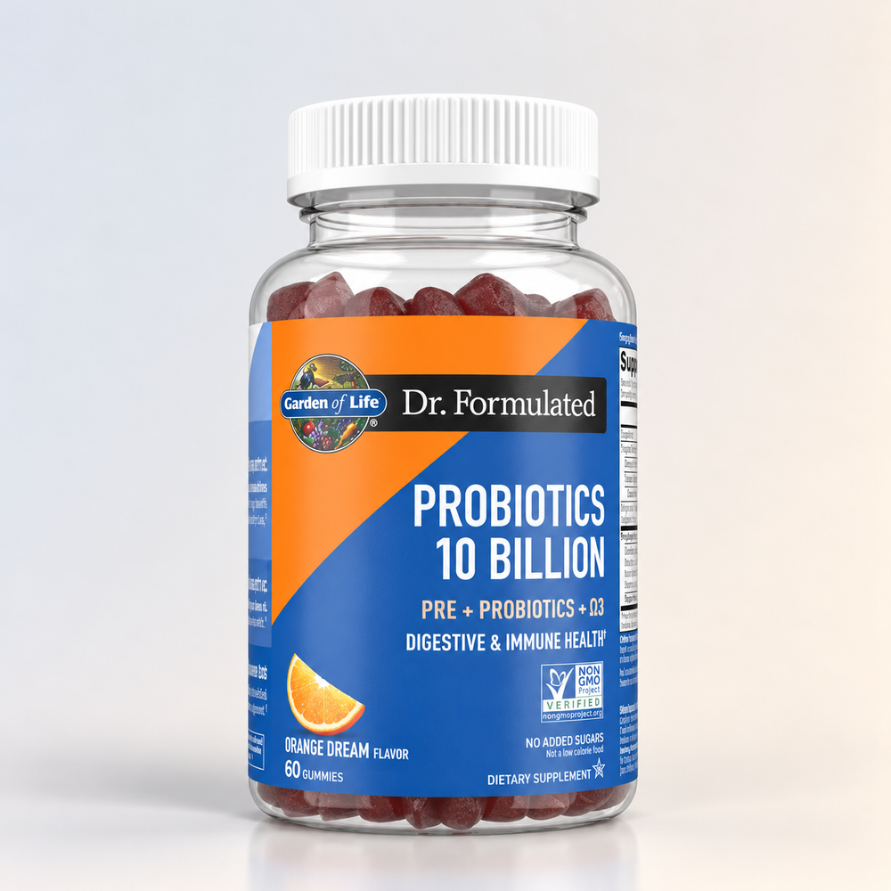 Probiotic 10 Billion Orange Dream Flavor, 60 Gummies, Garden of Life, Dr. Formulated