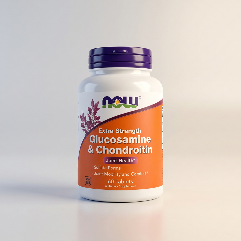 B5, NOW - Glucosamine & Chondroitin 2X 750/600mg 60 TABS