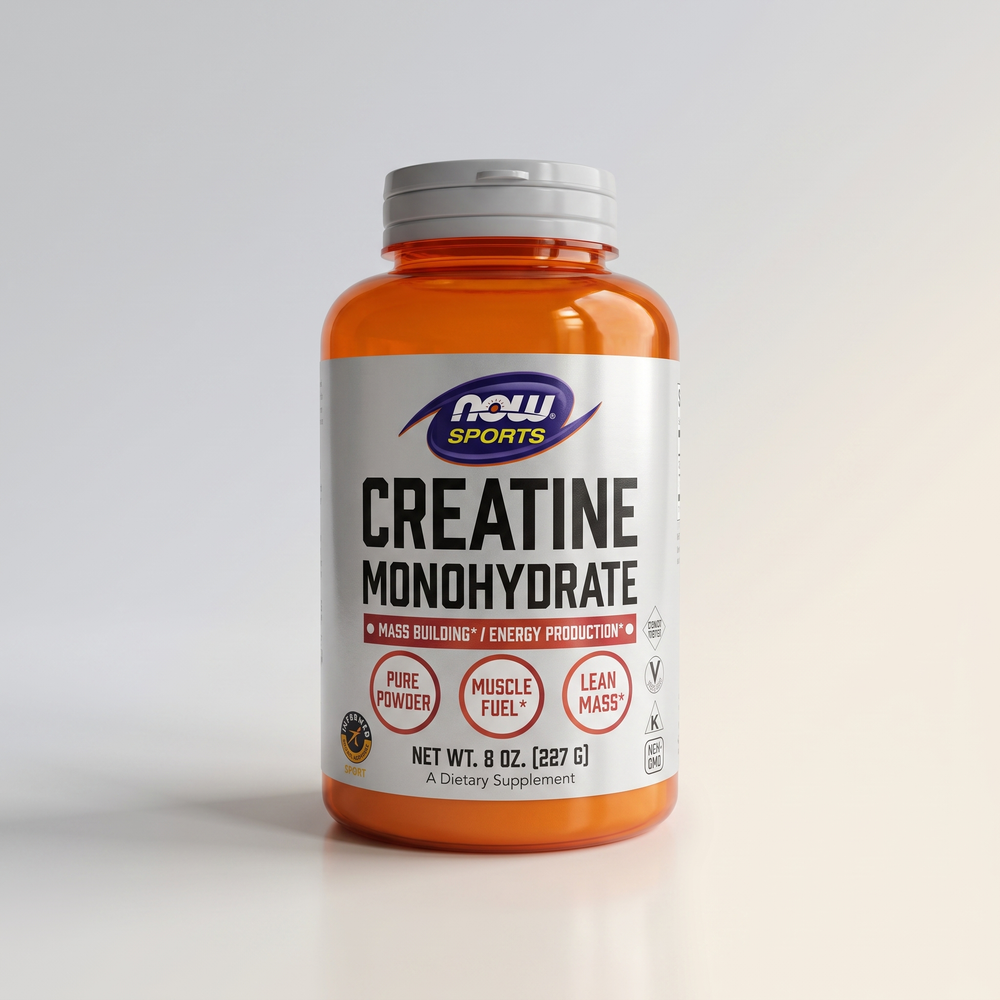 B4, Creatine Monohydrate Powder, 8 oz, NOW Sports