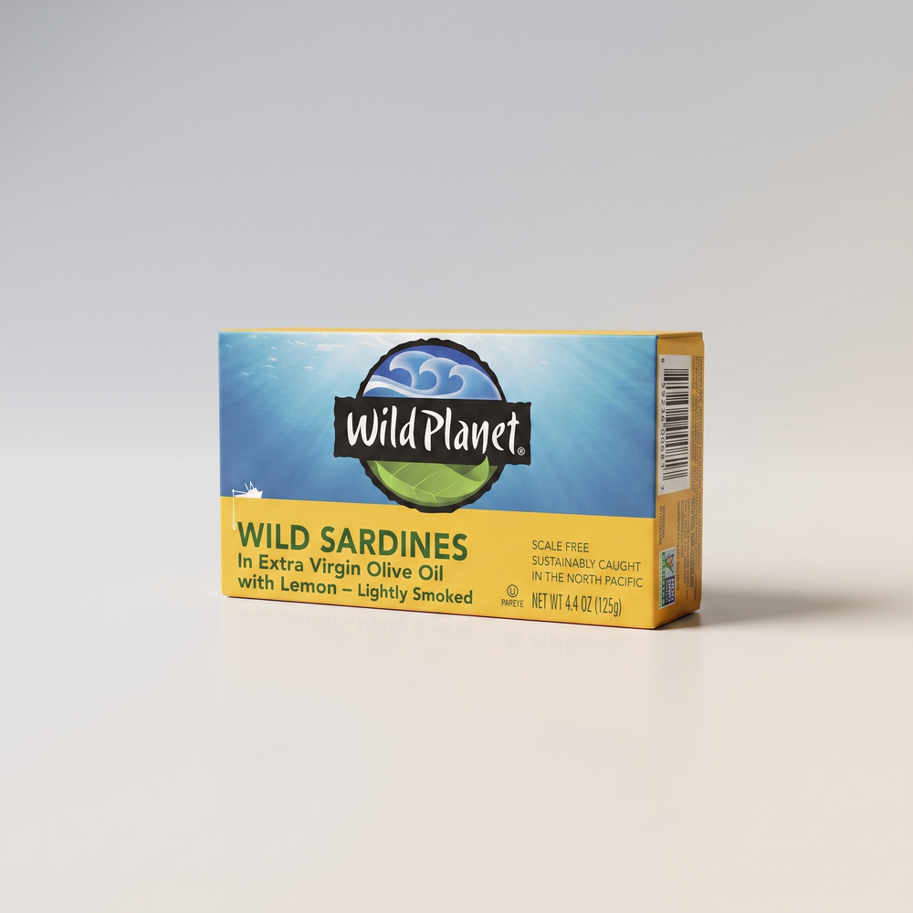 Wild Planet Sardines in Extra Virgin Olive Oil with Lemon | 4.375 Oz Can