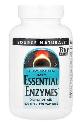 A1, Daily Essential Enzymes, 500 MG, 120 Caps, Source Naturals