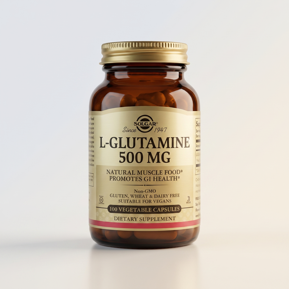 B1, L-Glutamine, 500 mg, 100 Veg Caps, Solgar