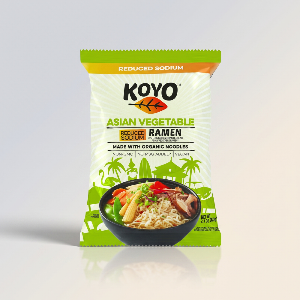 Asian Vegetable Dry Ramen Reduced Sodium, 2.1 oz, Koyo