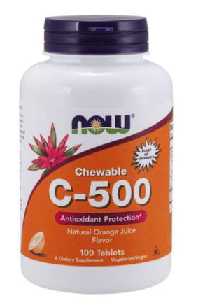 C4, Chewable C-500, Orange Flavor, 100 Tabs, NOW