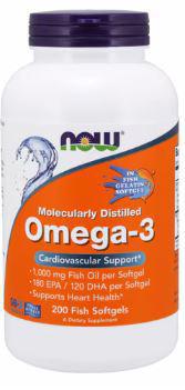E2, OMEGA-3 1000mg 200 SGELS, NOW