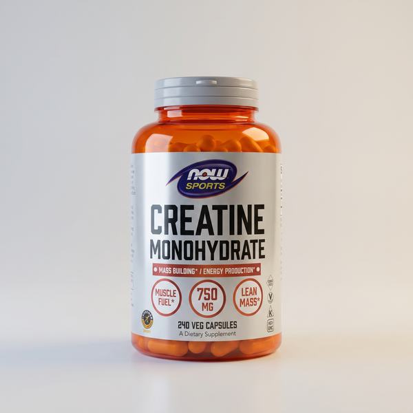 B4, Creatine Monohydrate, 750 mg, 240 Veg Caps, NOW Sports