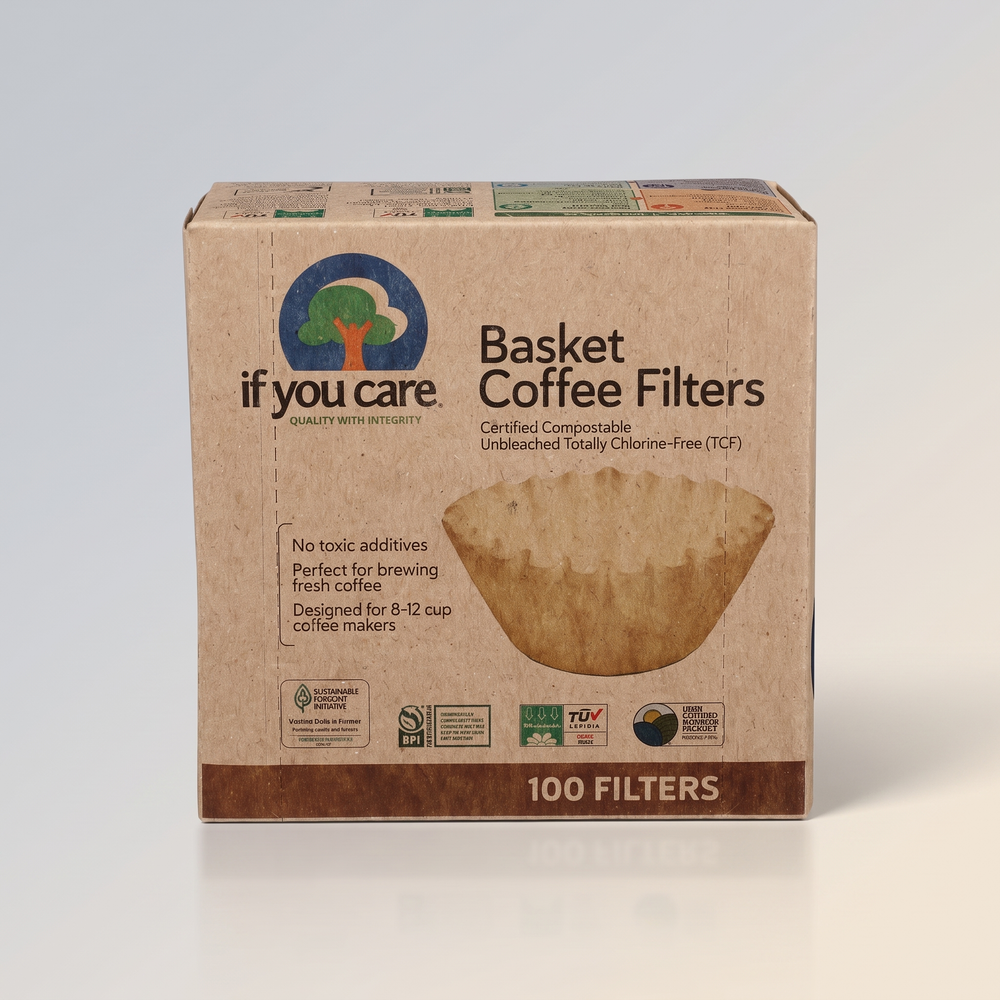 If You Care, Basket Coffee Filters, Brown, 100 Ct