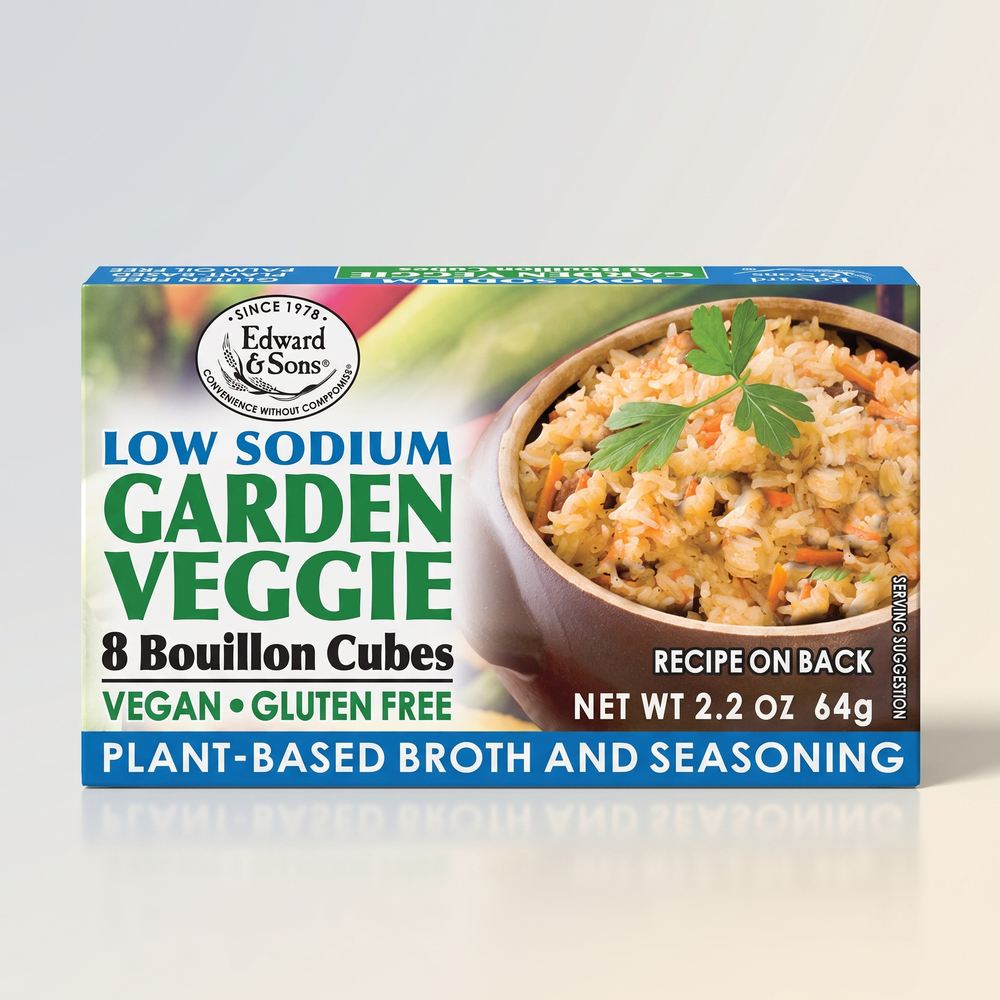 Garden Veggie Boulion Cubes, Lo Sodium, Edward and Sons