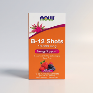 C2, B-12 Shots, Mixed Berry Flavor, 10000 mcg, 12 - 0.5 fl oz Packets, NOW