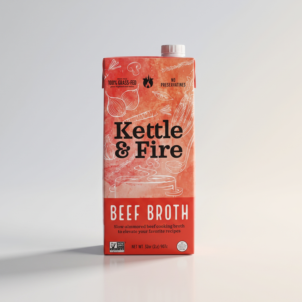 Beef Broth, Kettle and Fire, 32oz