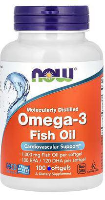 E2, OMEGA-3 1000mg 100 SGELS, NOW
