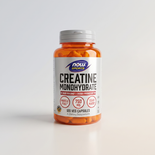 Creatine Monohydrate, 750 mg, 120 Veg Caps, NOW Sports