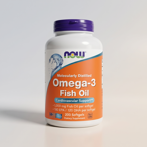 E2, OMEGA-3 1000mg 200 SGELS, NOW