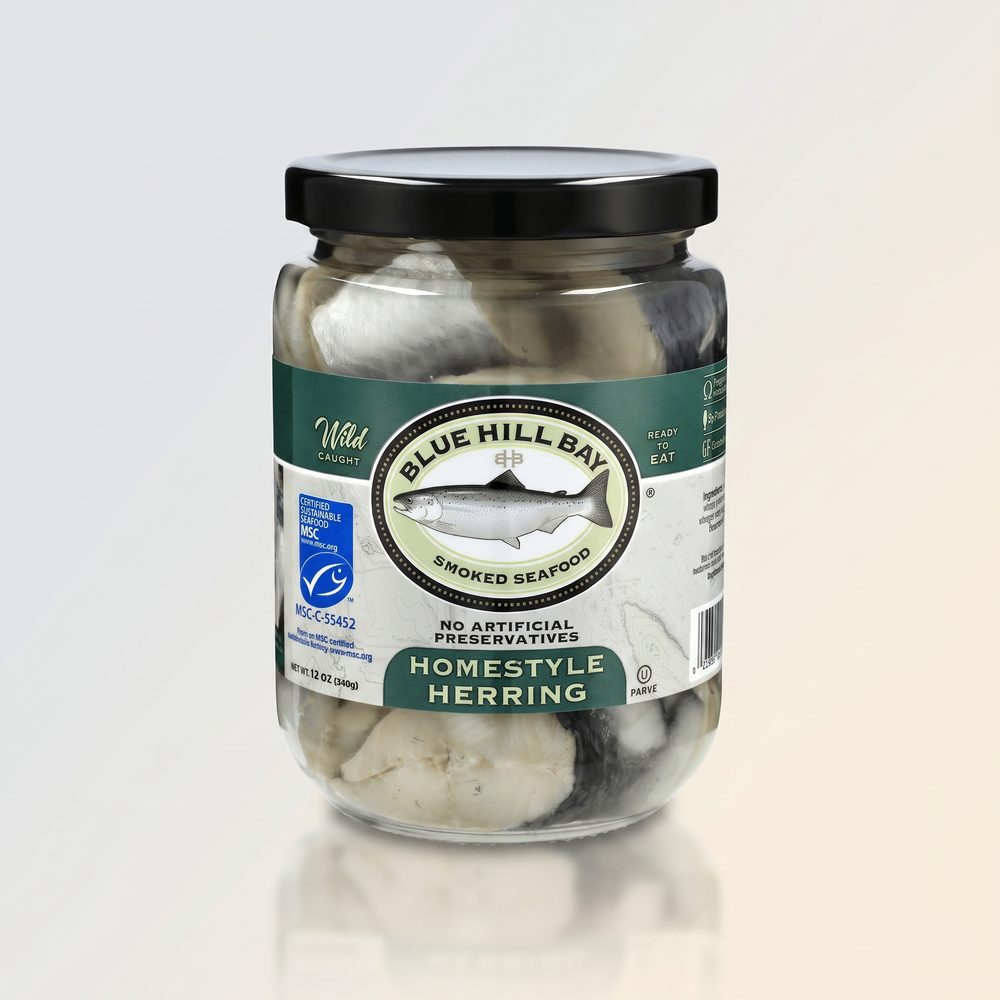 Fish, Herring Homestyle, Blue Hill Bay, 12 oz Glass Jar, Conventional