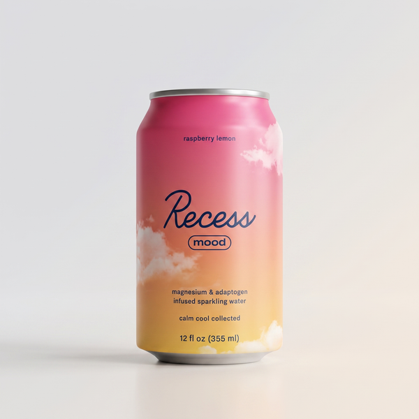 Raspberry Lemon, Mood Sparkling Water, Recess