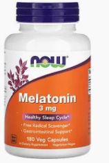 B4, Melatonin, 3 mg, 180 Veg Caps, NOW