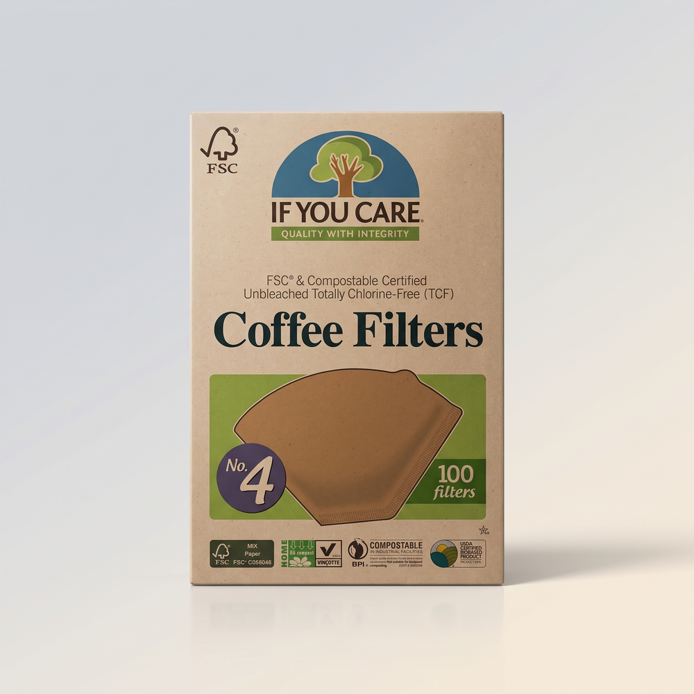 If You Care, #4 Coffee Filters, Natural Brown, 100 Ct