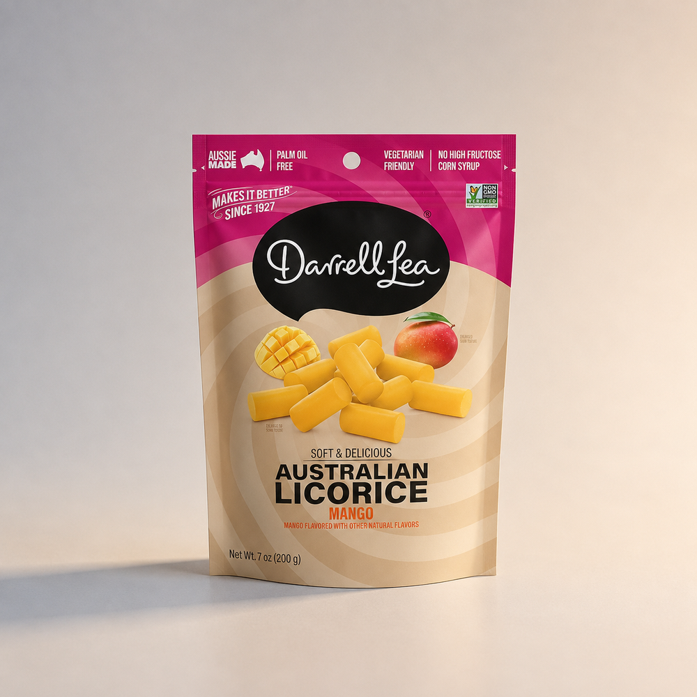DARRELL LEA LIQUORICE BAG - MANGO 7oz 8/c