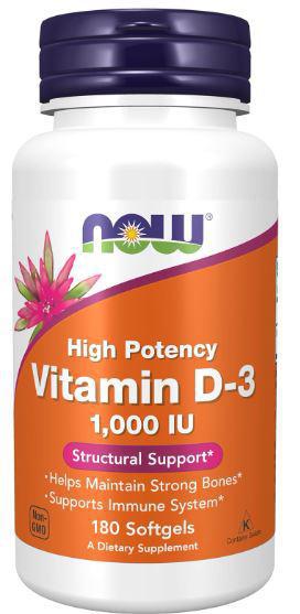 D2, Vitamin D3 1000 IU, NOW