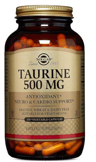 B2, Taurine, 500 mg, 100 Veg Caps, Solgar