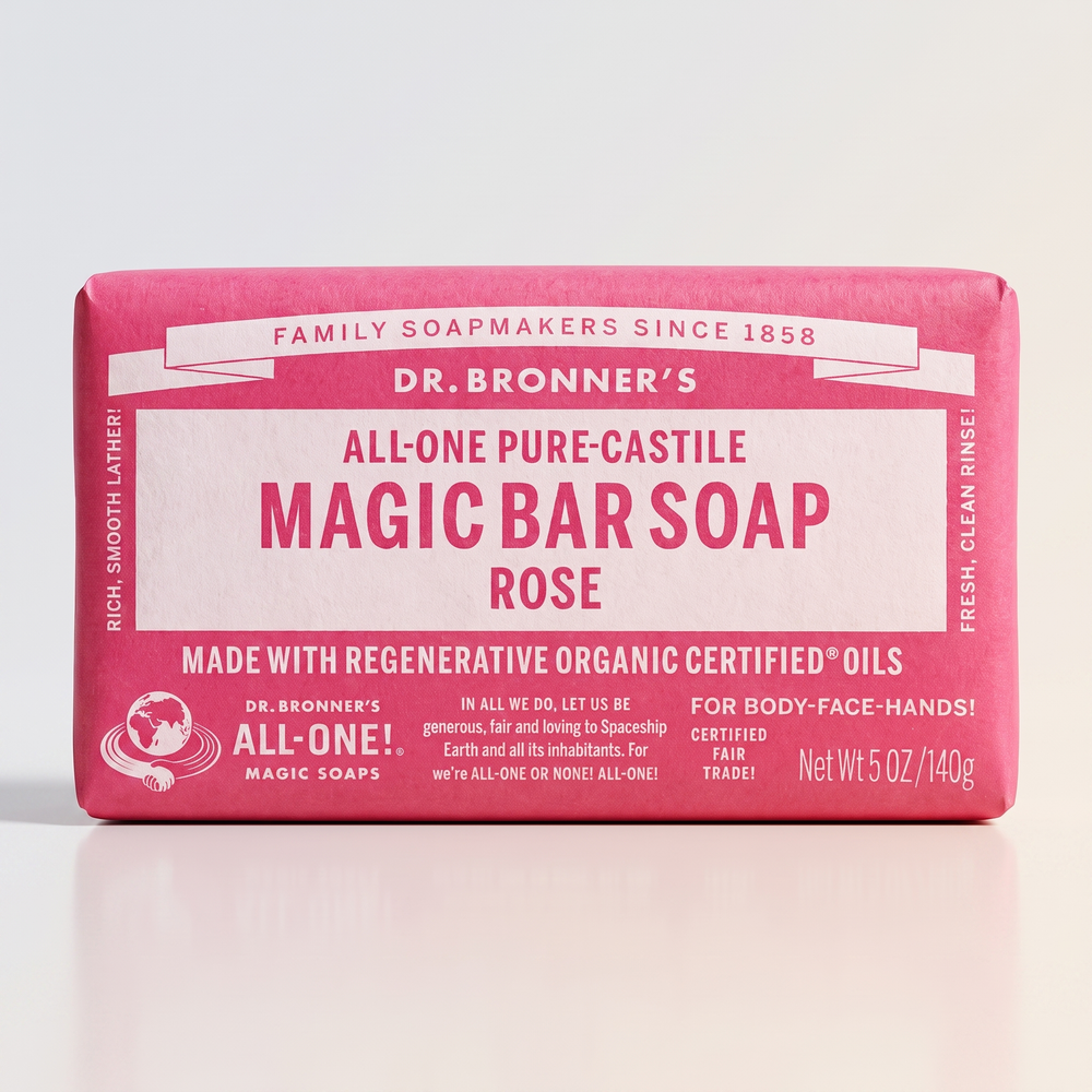 Rose, Organic Castl Bar, Dr. Bronner's