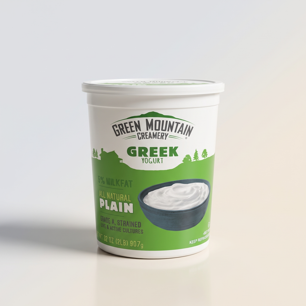 Greek Yogurt, 5% Fat Plain, Green Mountain