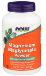 F5, MAGNESIUM POWDER  BISGLYCINATE 8 OZ, NOW
