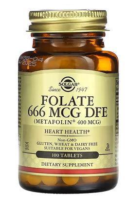 C3, Folate, 666 mcg DFE, 100 Tabs, Solgar
