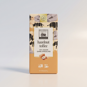 Dark Hazelnut Toffee Black Rhino Bar, Endangered Species