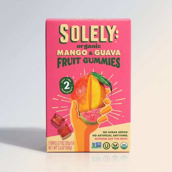 Mango & Guava Fruit Gummies, Organic, 5 pack, 3.5oz total, Solely