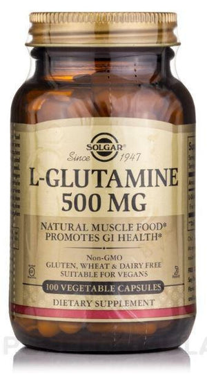 B1, L-Glutamine, 500 mg, 100 Veg Caps, Solgar