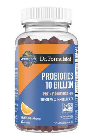 A2, Probiotic 10 Billion Orange Dream Flavor, 60 Gummies, Garden of Life, Dr. Formulated