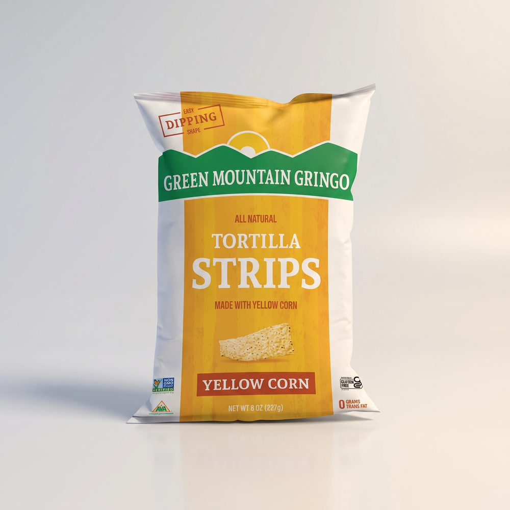 Yellow Corn Tortilla Strips, 8oz, Green Mountain Gringo