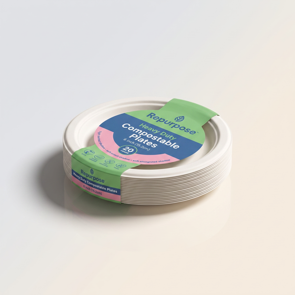 Repurpose Compostable Plates 6 Inch 20 Dishes