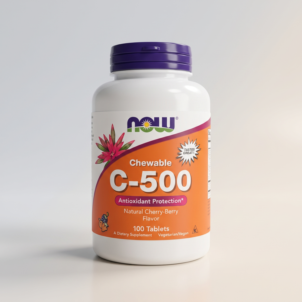 C4, Chewable C-500, Cherry Flavor, 100 Tabs, NOW