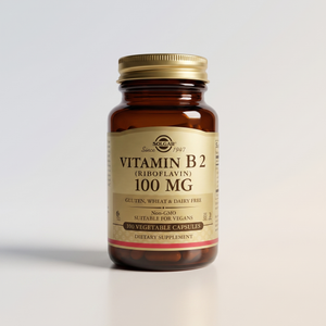C1, Vitamin B2 (Riboflavin), 100 mg, 100 Veg Caps, Solgar