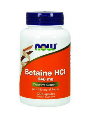 A1, Betaine HCI, 648 mg, 120 Veg Caps, NOW
