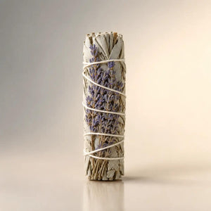 1 White Sage Lavender Flowers Smudge 5"L (Small)