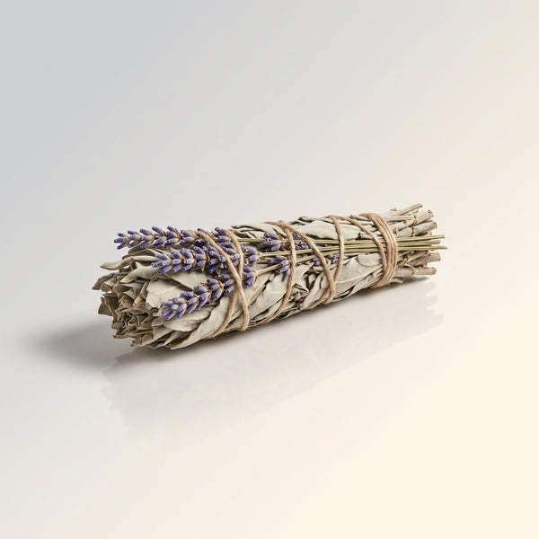 1 White Sage Lavender Flowers Smudge 5"L (Small)