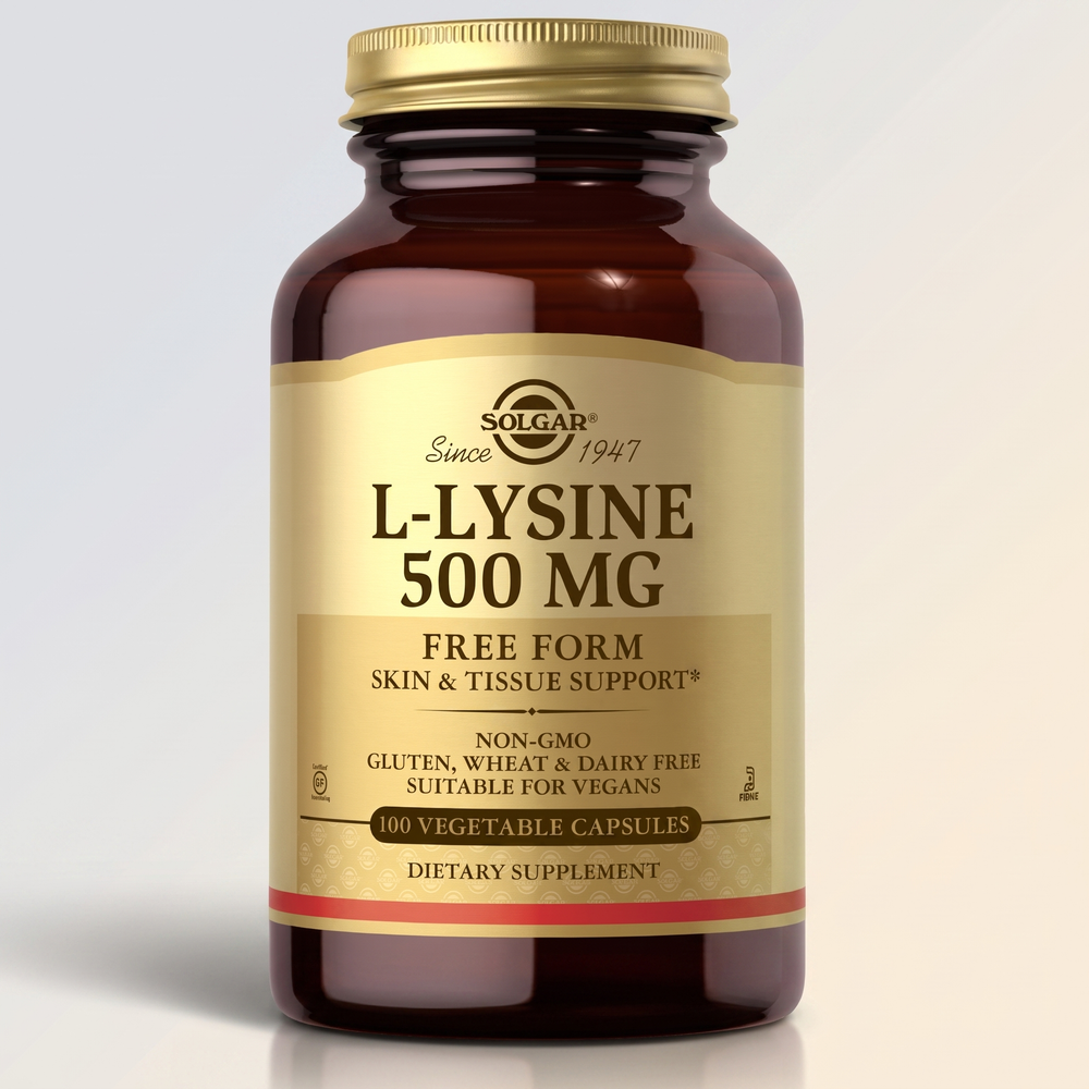 B1, L-Lysine, 500 mg, 100 Veg Caps, Solgar