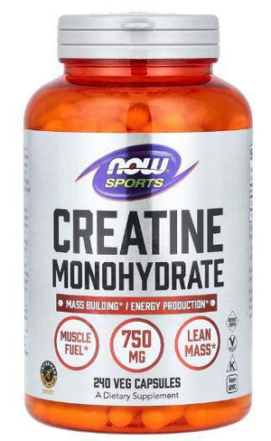 B4, Creatine Monohydrate, 750 mg, 240 Veg Caps, NOW Sports