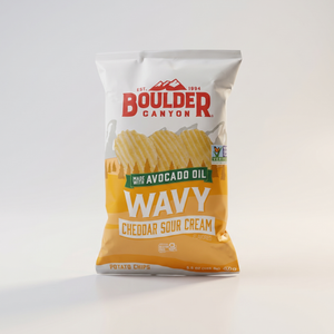 Wavy Cheddar Sour Cream Chips, 5.5oz, Boulder Canyon