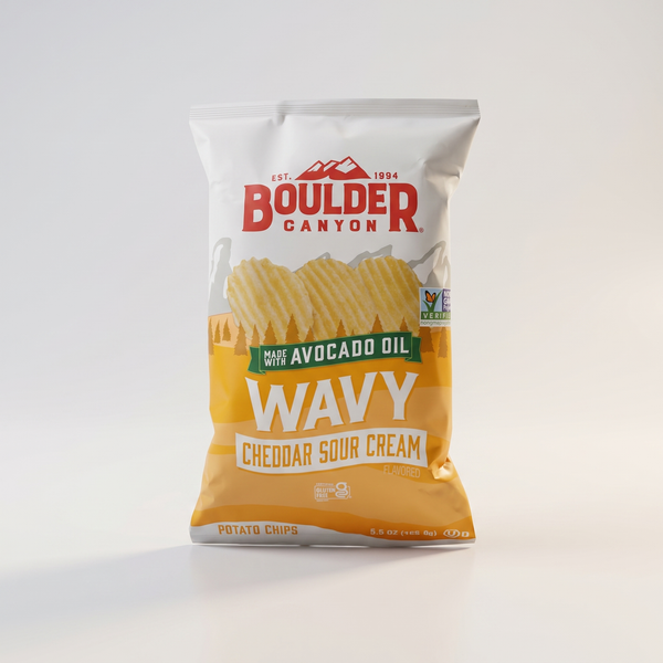 Wavy Cheddar Sour Cream Chips, 5.5oz, Boulder Canyon