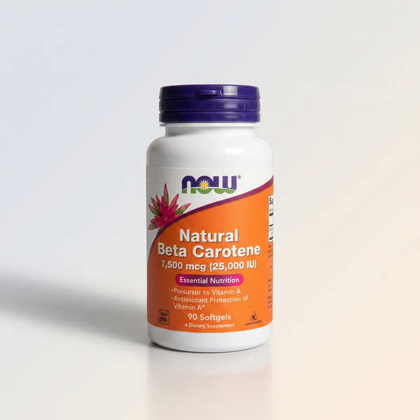 C1, Natural Beta Carotene, 7500 mcg (25000 IU), 90 Softgels, NOW