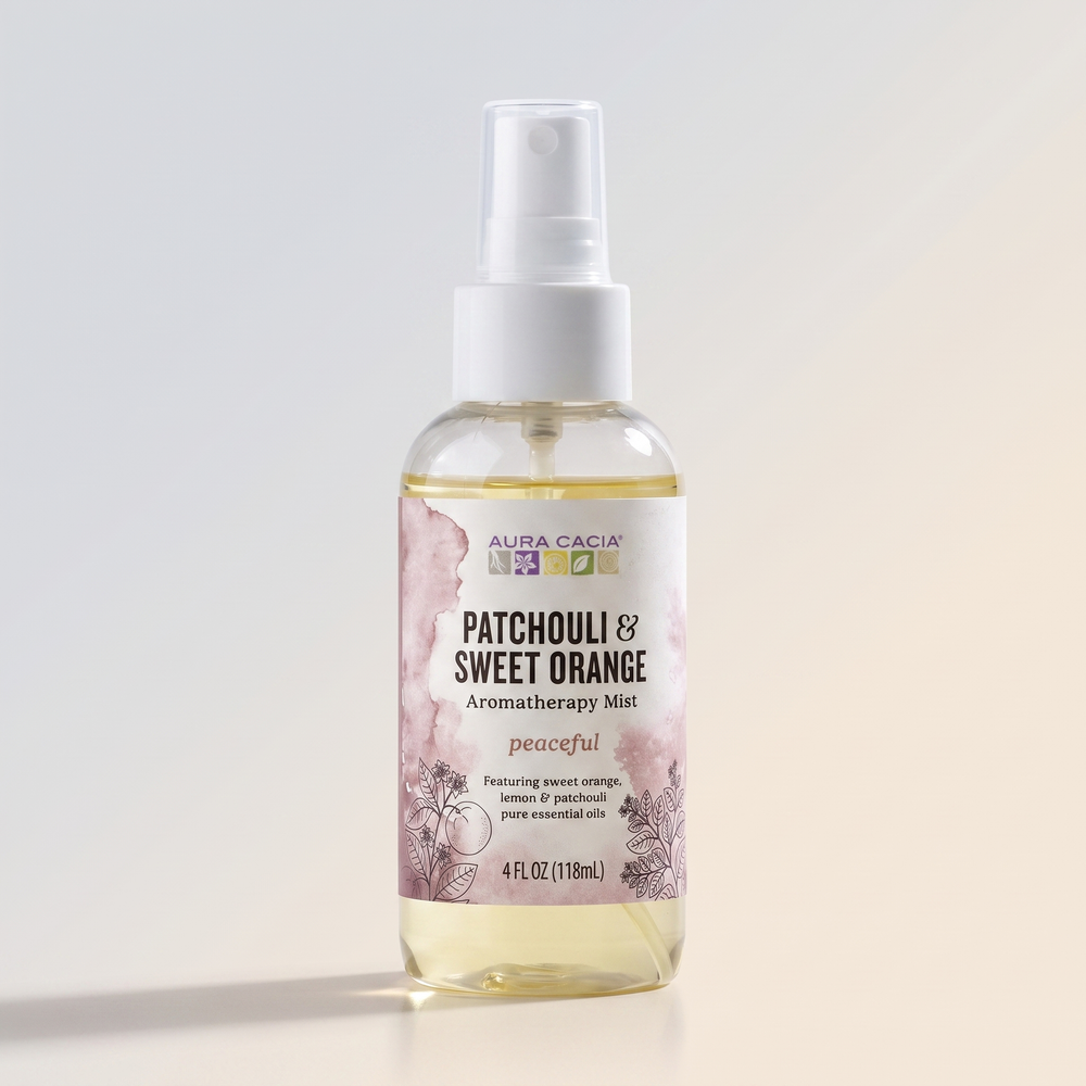 Aura Cacia Peaceful Patchouli/Sweet Orange Aromatherapy Mist 4 Oz.