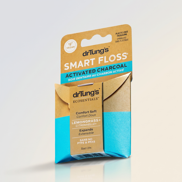 Dr. Tung's, Activated Charcoal Vegan Floss, Lemongrass, 30 Yd (27 M)