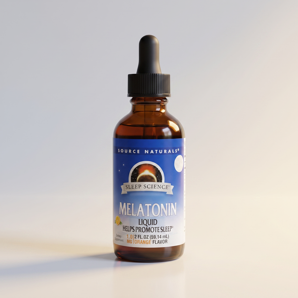 B4, Meletonin Orange Flavor, 1 mg, 2 fl oz, Source Naturals