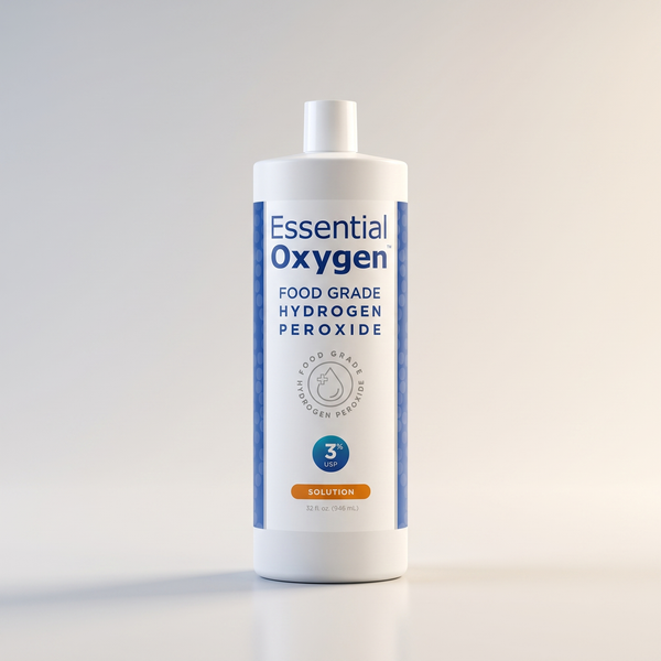 Essential Oxygen Food Grade Hydrogen Peroxide - 3% Solution | 32 Fl Oz Liquid