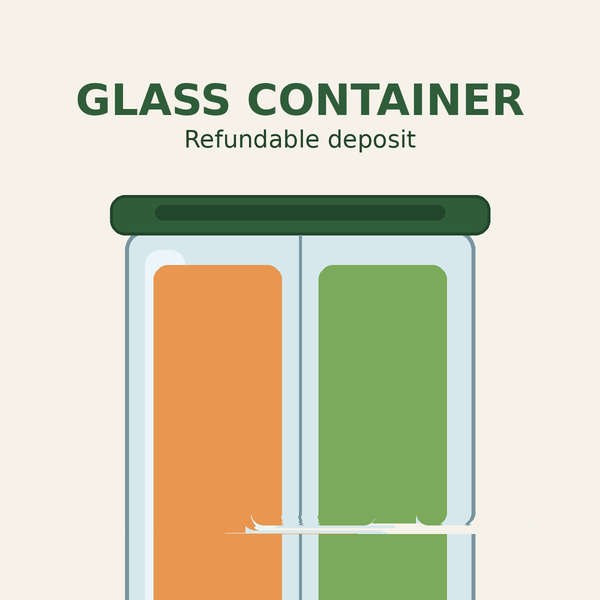 Glass container deposit, refundable